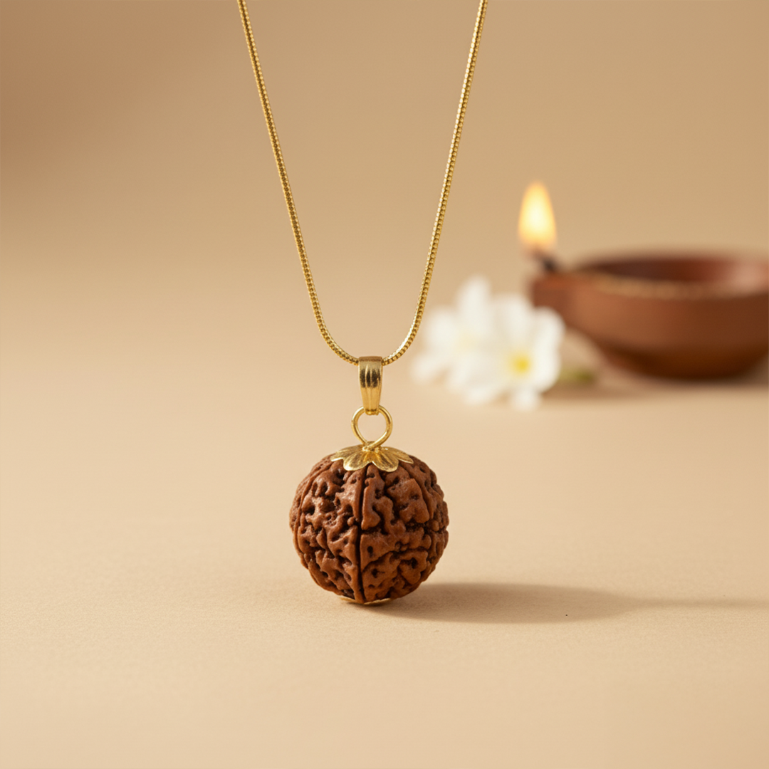 Brass Chain with Rudraksha