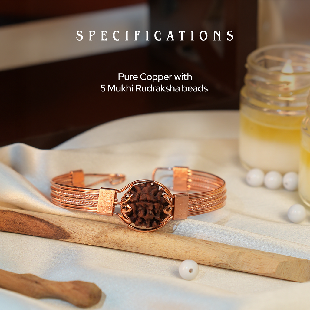 Copper Bracelet with Rudraksha
