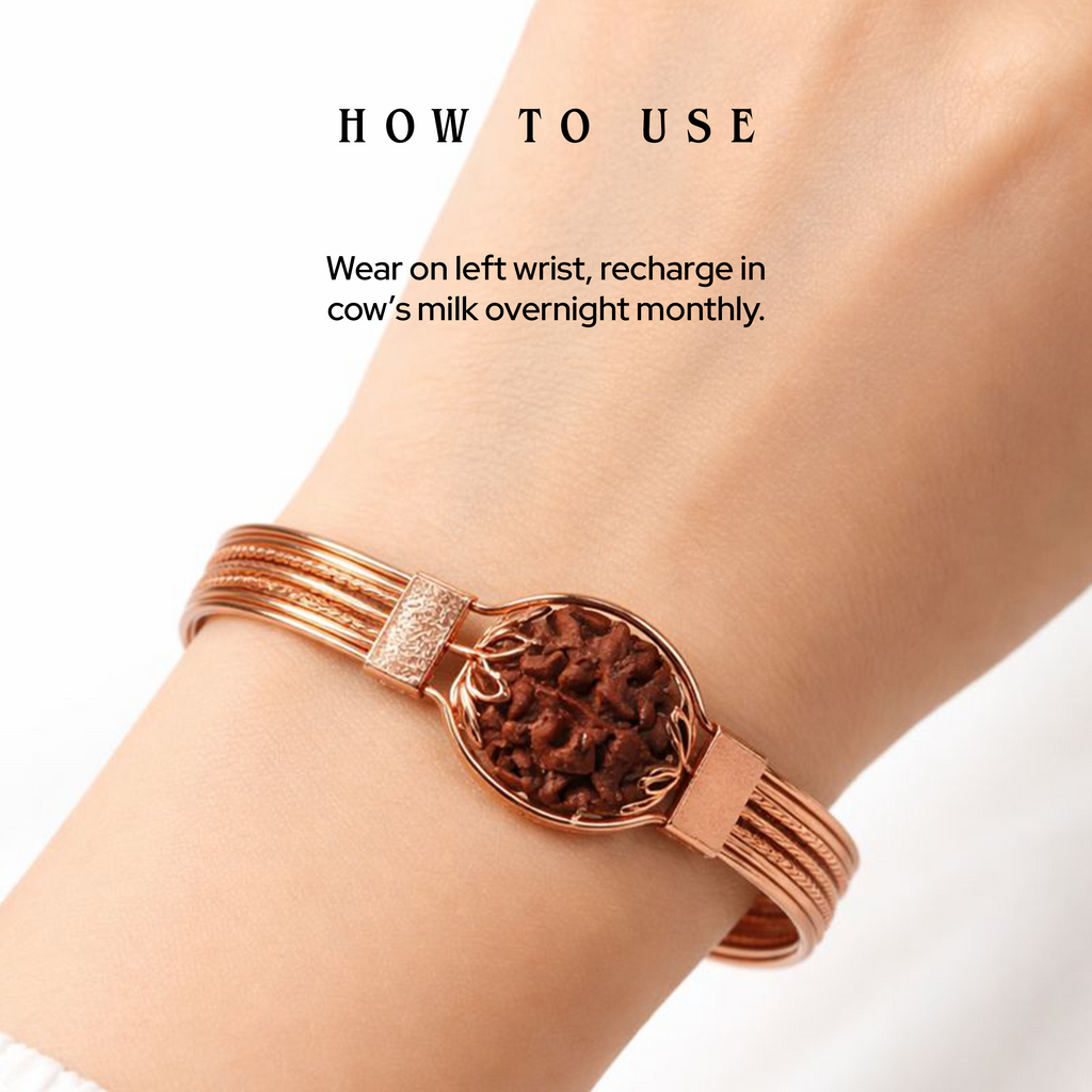 Copper Bracelet with Rudraksha