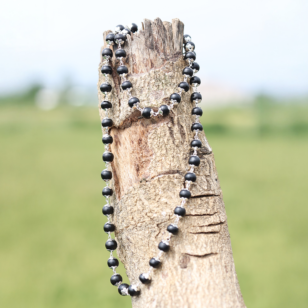 Karungali Mala Silver-Cap