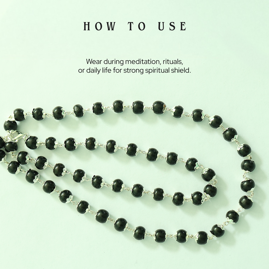 Karungali Mala Silver-Cap