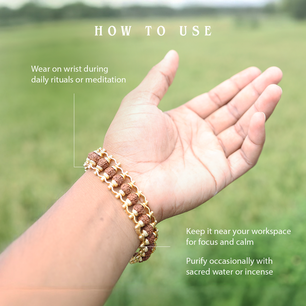 Rudraksh Silver-Plated Chain Bracelet