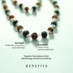 Karungali & Rudraksh Mala Silver-Cap