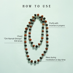 Karungali & Rudraksh Mala Silver-Cap