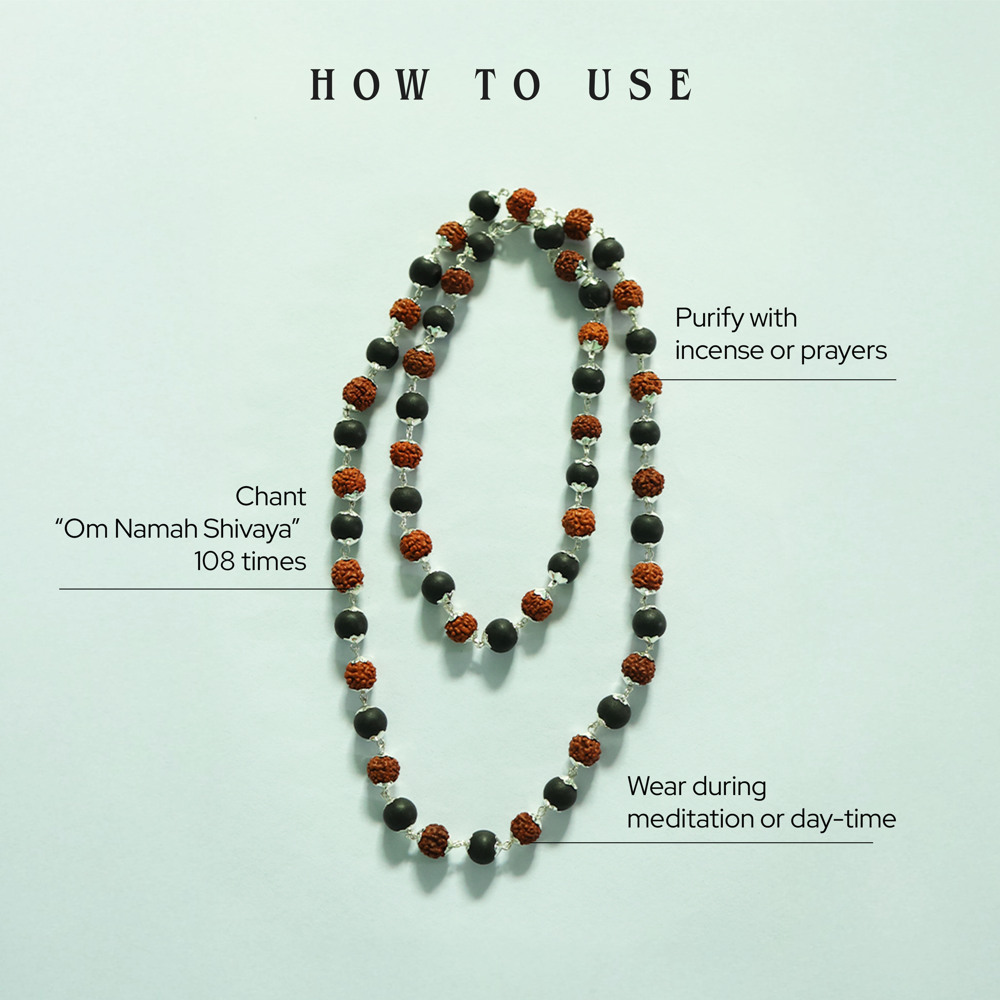 Karungali & Rudraksh Mala Silver-Cap