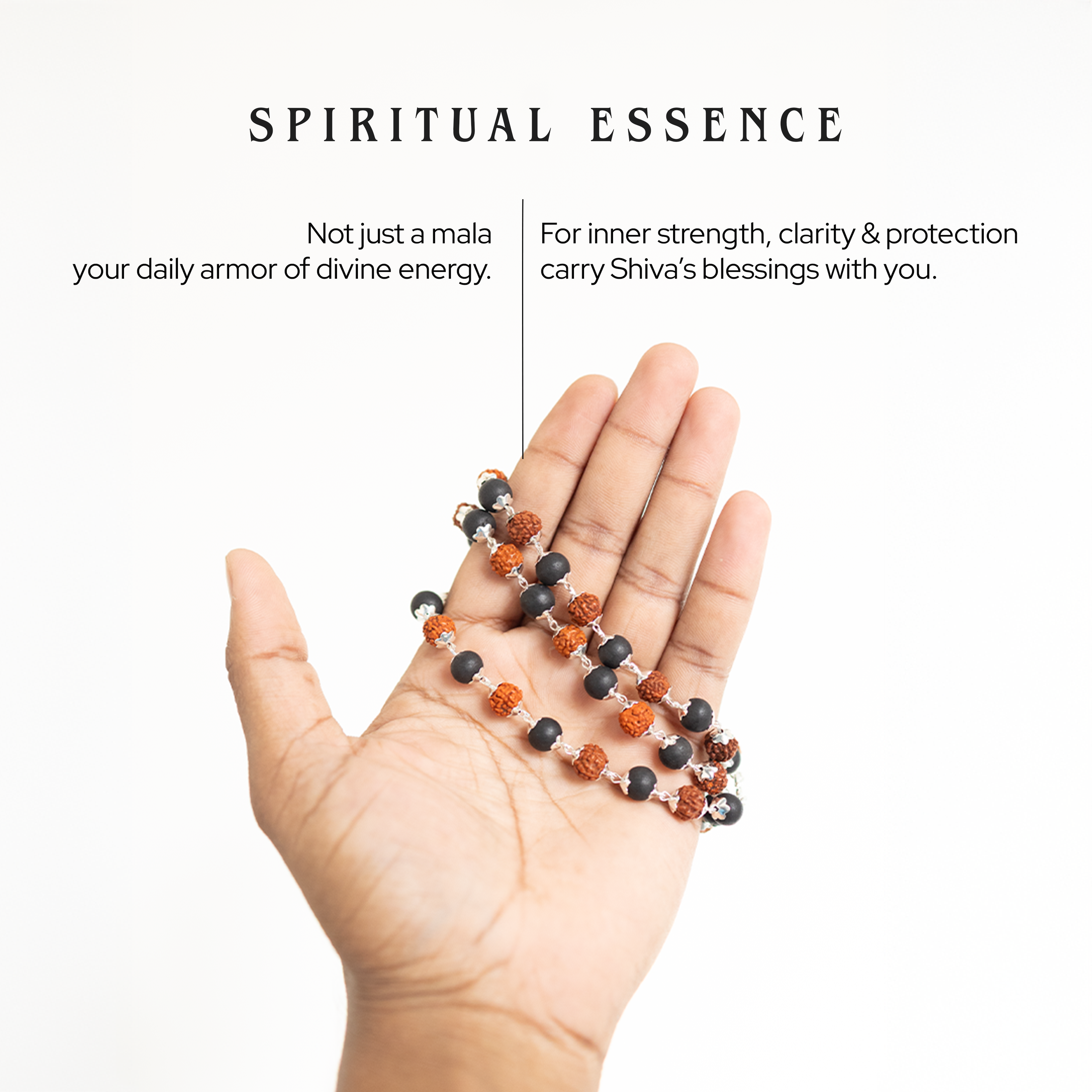 Karungali & Rudraksh Mala Silver-Cap